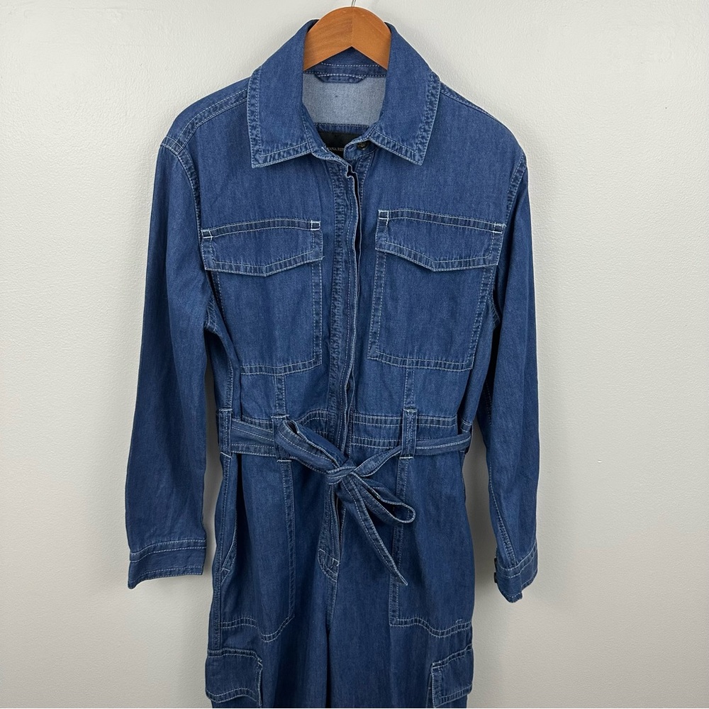 SOLD Banana Republic Saldo Utility Chambray Denim Jumpsuit NWT Size Large - Picture 8 of 17